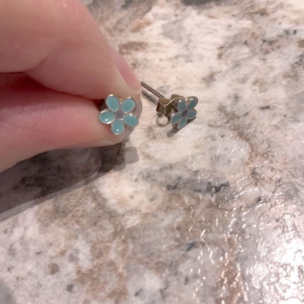 3/30$ Blue flowers earrings studs